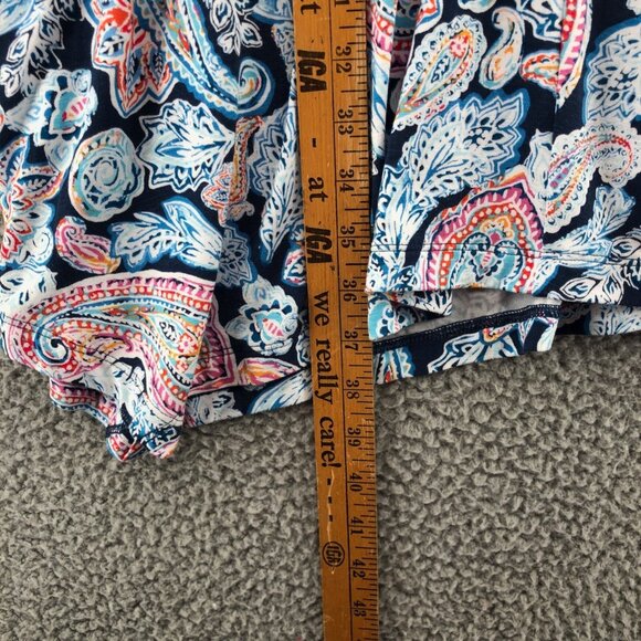 J Jill Dress Womens Small Blue Multi Paisley A Line Knee Sleeveless Stretch Sun - Picture 10 of 11